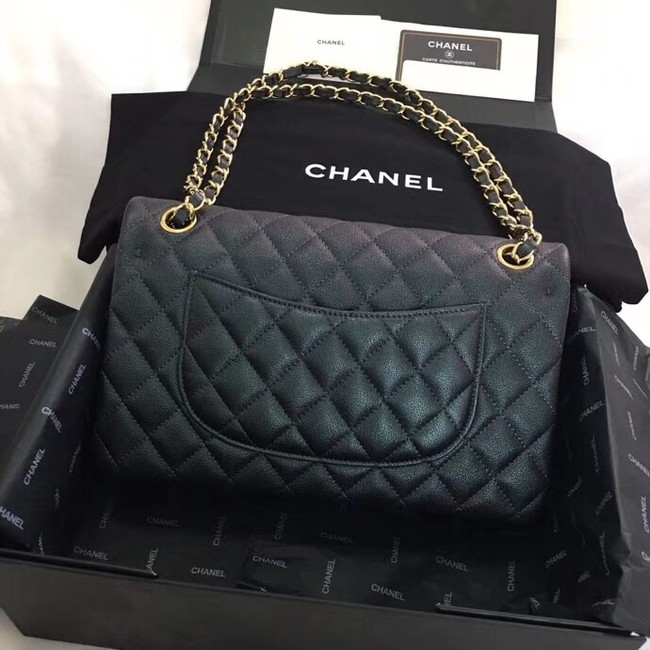 Chanel Calfskin & Gold-Tone Metal A01112 black