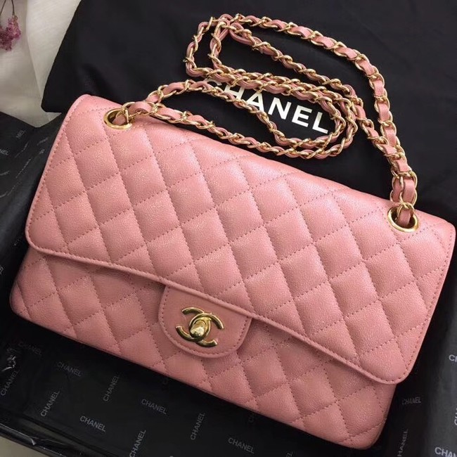 Chanel Calfskin & Gold-Tone Metal A01112 pink