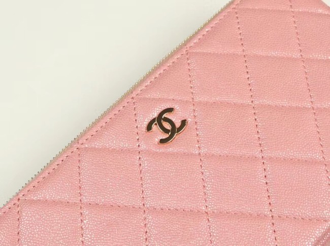 Chanel Calfskin & Gold-Tone Metal A82527 pink