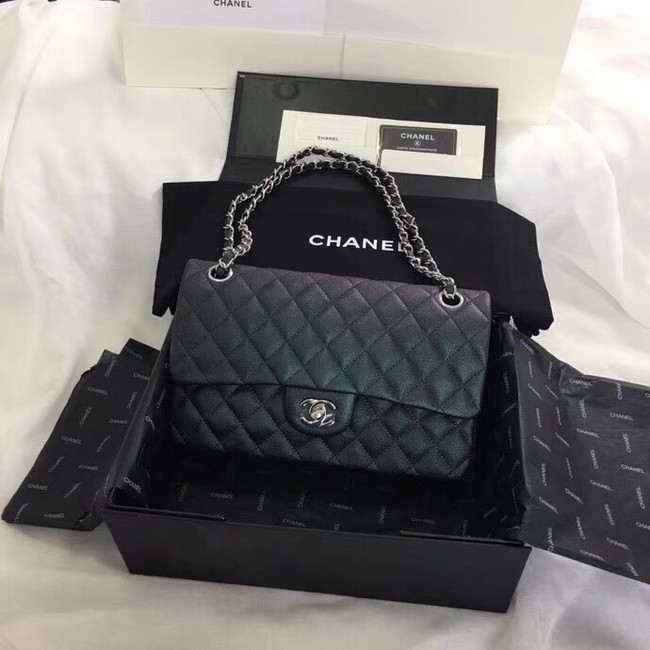 Chanel Calfskin & Silver-Tone Metal A01112 black