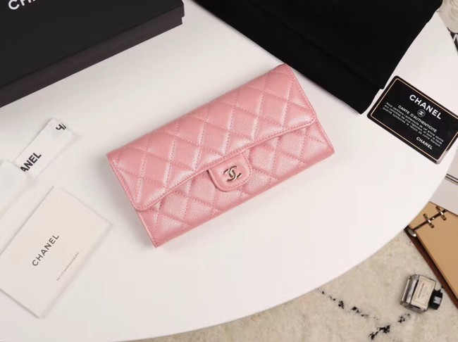 Chanel Calfskin Leather & Gold-Tone Metal A80758 pink