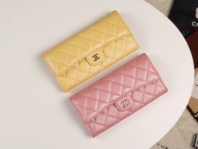 Chanel Calfskin Leather & Gold-Tone Metal A80758 pink