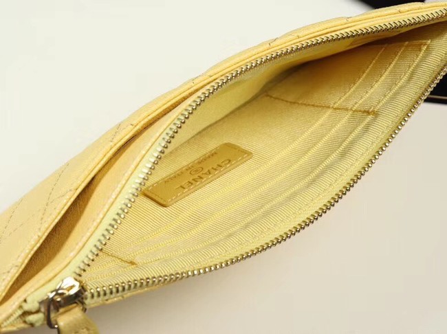 Chanel Calfskin Leather & Gold-Tone Metal A84107 yellow