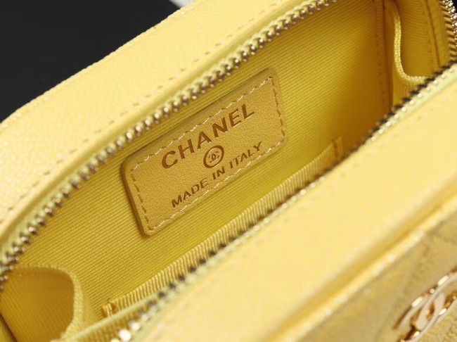 Chanel Grained Calfskin & Gold-Tone Metal A70655 yellow