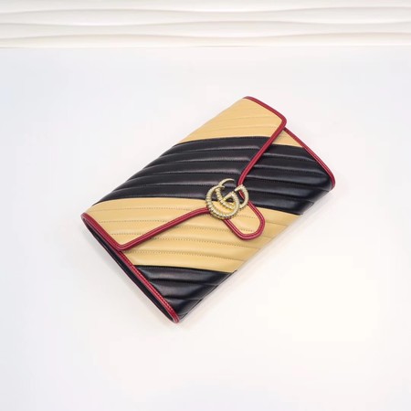 Gucci GG Marmont clutch 498079 black&apricot