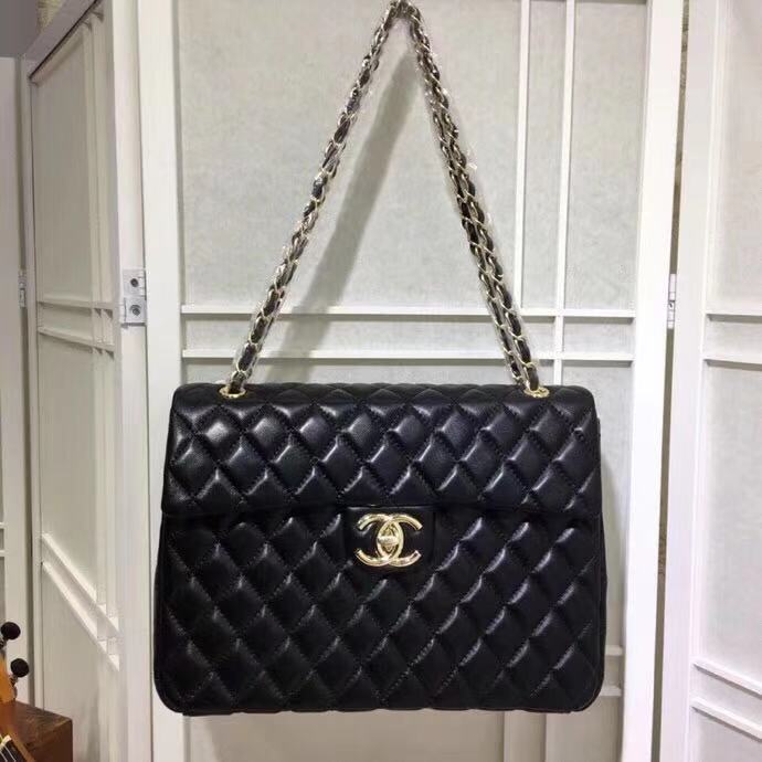 Chanel Flap Shoulder Bag Leather A1118 black