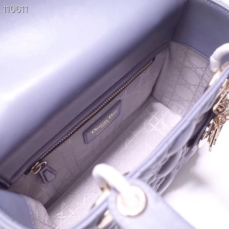 Dior lucky badges Original sheepskin Tote Bag A88035 dark grey