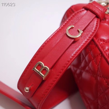 Dior lucky badges Original sheepskin Tote Bag A88035 red