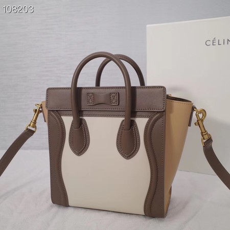 CELINE NANO LUGGAGE BAG IN LAMINATED LAMBSKIN 189244-1