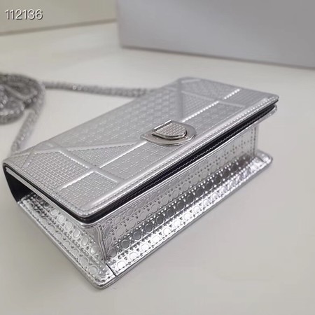 Dior DIORAMA leather Chain bag S0328 silver