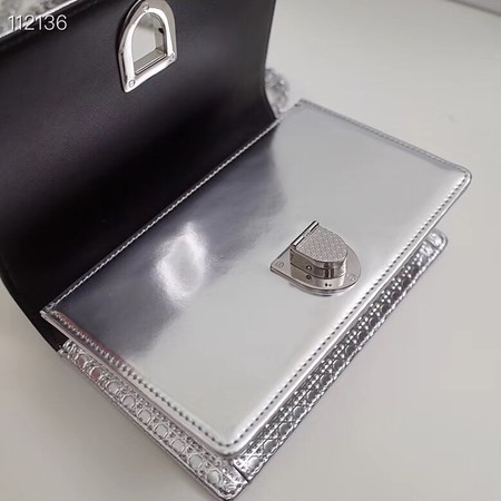 Dior DIORAMA leather Chain bag S0328 silver