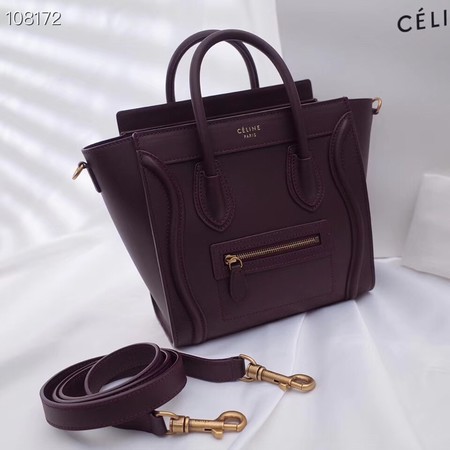 CELINE NANO LUGGAGE BAG IN LAMINATED LAMBSKIN 189244-10