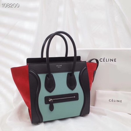 CELINE MICRO LUGGAGE HANDBAG IN LAMINATED LAMBSKIN 167793-1