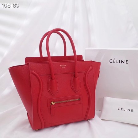 CELINE MICRO LUGGAGE HANDBAG IN LAMINATED LAMBSKIN 167793-10