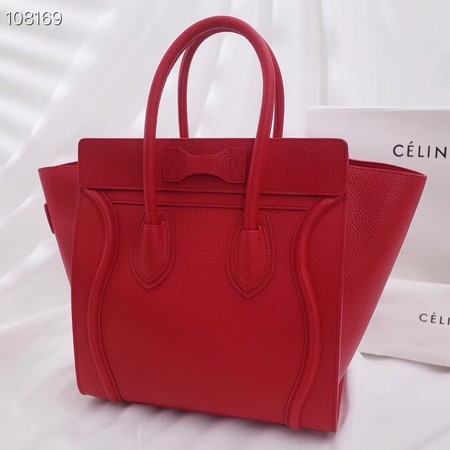 CELINE MICRO LUGGAGE HANDBAG IN LAMINATED LAMBSKIN 167793-10