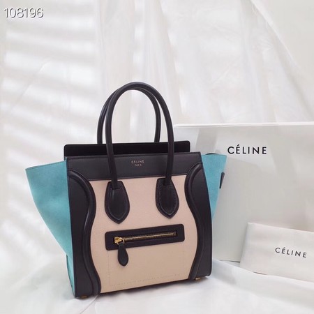 CELINE MICRO LUGGAGE HANDBAG IN LAMINATED LAMBSKIN 167793-2