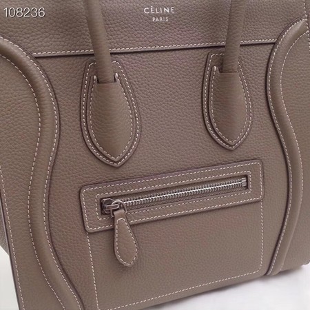 CELINE MICRO LUGGAGE HANDBAG IN LAMINATED LAMBSKIN 167793-6