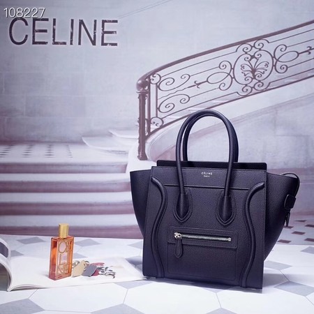 CELINE MICRO LUGGAGE HANDBAG IN LAMINATED LAMBSKIN 167793-7