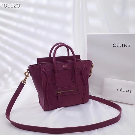 CELINE NANO LUGGAGE BAG IN LAMINATED LAMBSKIN 189244-18