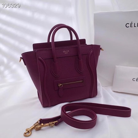 CELINE NANO LUGGAGE BAG IN LAMINATED LAMBSKIN 189244-18