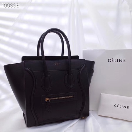 CELINE MICRO LUGGAGE HANDBAG IN LAMINATED LAMBSKIN 167793-15