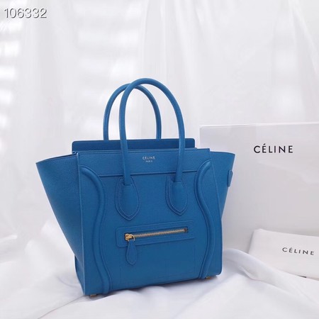 CELINE MICRO LUGGAGE HANDBAG IN LAMINATED LAMBSKIN 167793-17