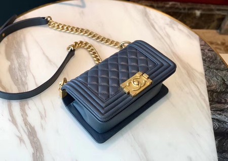 Boy Chanel Flap Shoulder Bag Leather A67085 blue