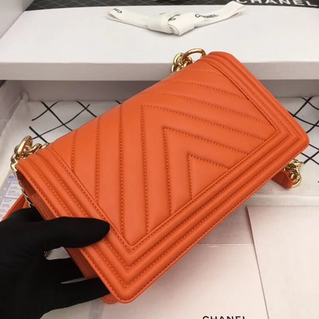 Chanel Boy Flap Shoulder Bag Original Sheepskin Leather A67086 orange