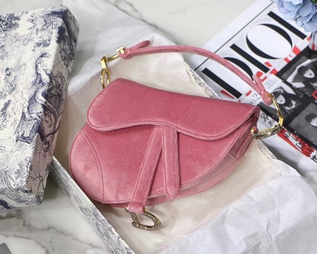 Dior MINI SADDLE BAG M447S Velvet pink