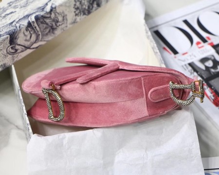 Dior MINI SADDLE BAG M447S Velvet pink