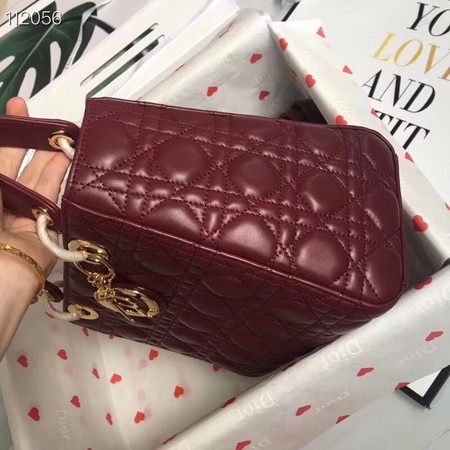 LADY DIOR LAMBSKIN BAG CAL44550 burgundy