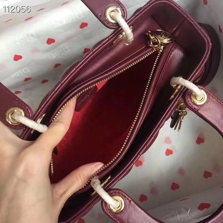 LADY DIOR LAMBSKIN BAG CAL44550 burgundy