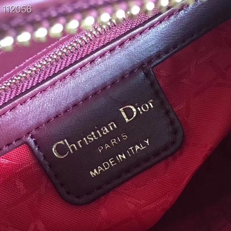 LADY DIOR LAMBSKIN BAG CAL44550 burgundy