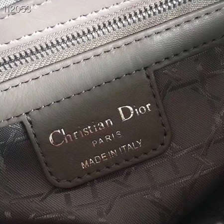 LADY DIOR LAMBSKIN BAG CAL44550 grey&silver-tone metal