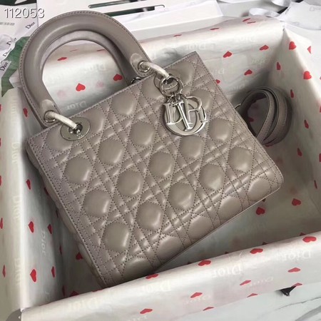 LADY DIOR LAMBSKIN BAG CAL44550 grey&silver-tone metal