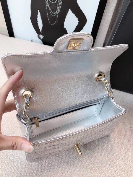 Chanel Classic Handbag Original silver & Gold-Tone Metal A01116 silver