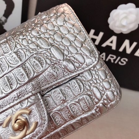 Chanel Classic Handbag Original silver & Gold-Tone Metal A01116 silver