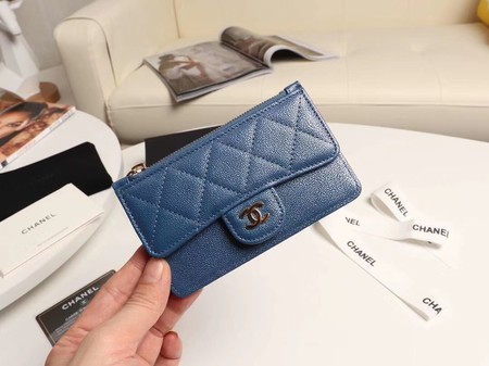 Chanel classic card holder AP0374 blue