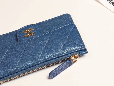 Chanel classic card holder AP0374 blue