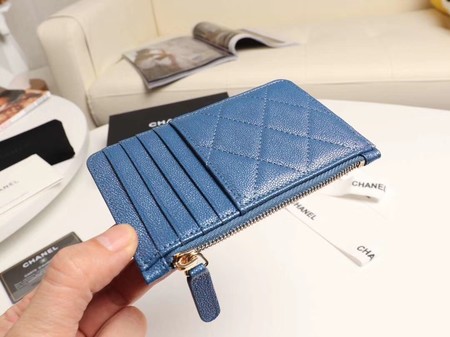 Chanel classic card holder AP0374 blue