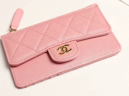 Chanel classic card holder AP0374 pink