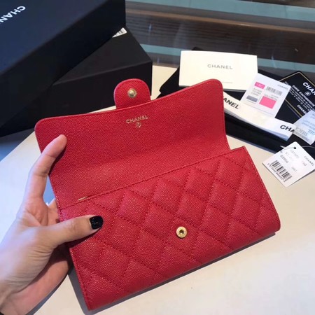 Chanel long flap wallet A80759 red