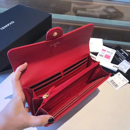 Chanel long flap wallet A80759 red