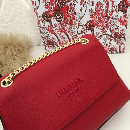 Prada Calf leather shoulder bag 82501 red