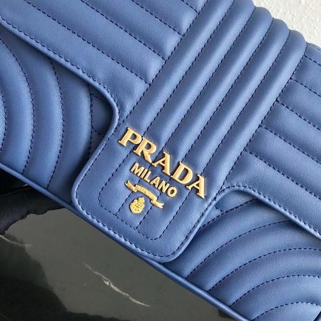 Prada Diagramme medium leather bag 1BD108 blue