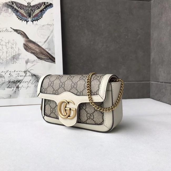 Gucci GG Supreme canvas 476433 Mini Shoulder Bag white