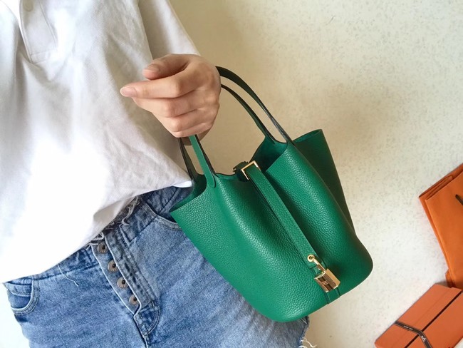 Hermes Picotin Lock PM Bags Original Leather H8688 green