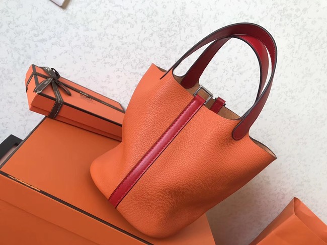 Hermes Picotin Lock PM Bags Original Leather H8688 orange&red