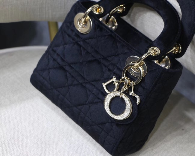 MINI LADY DIOR Velvet BAG M424 black