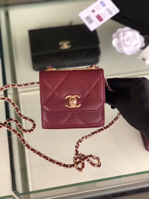 Chanel flap bag Lambskin & Gold-Tone Metal 3797 Purplish